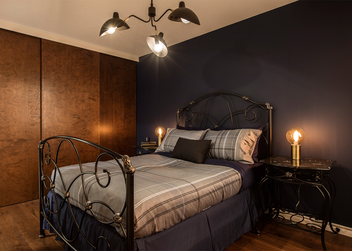 Mid-century condo - bedroom after | Creative Touch Kelowna Interior Design